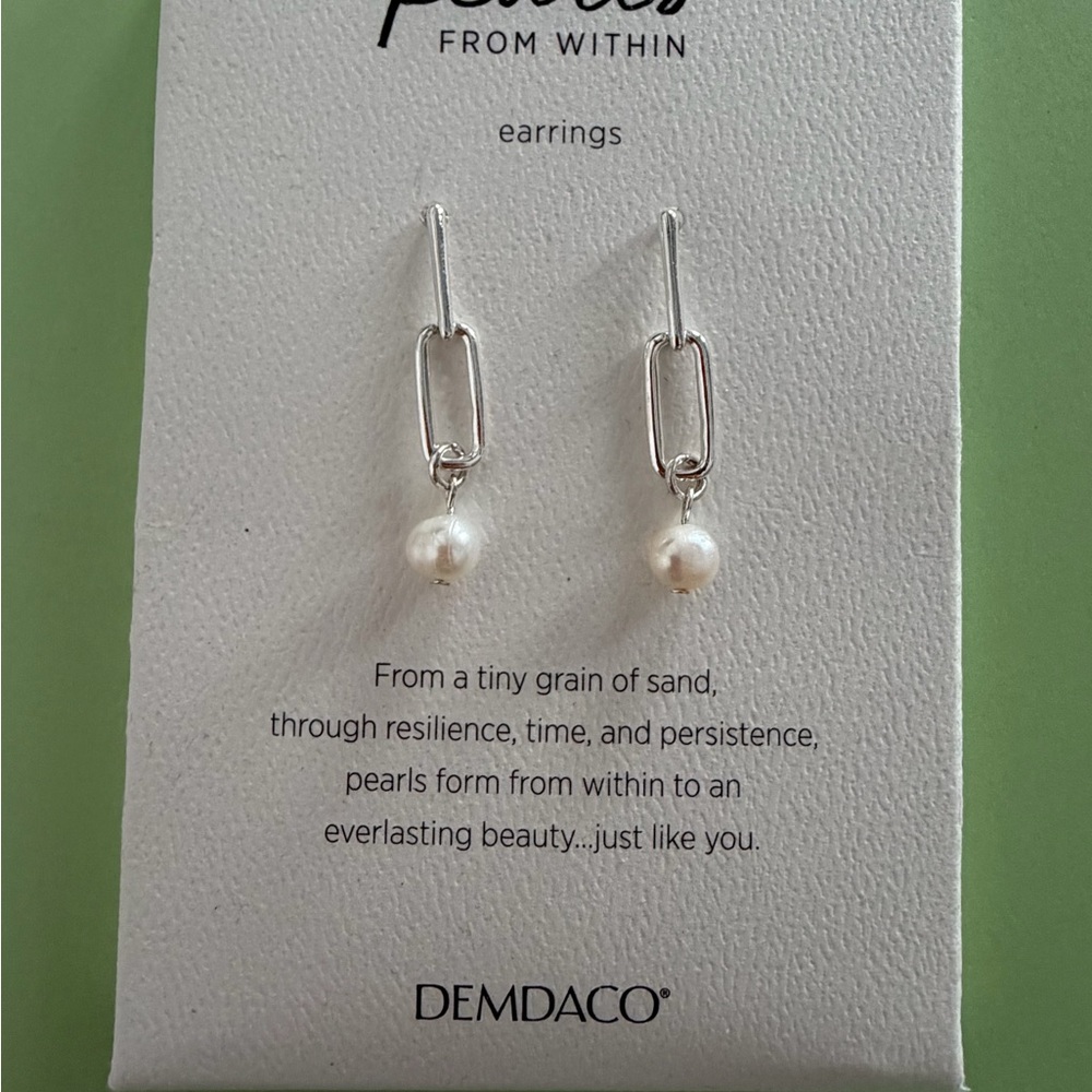 Demdaco Silver Earrings with Pearl Accent